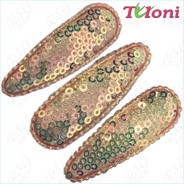 3 x Haarspangen Tuloni 5cm Sequins col. Dance Pink HBA202007-N09-3